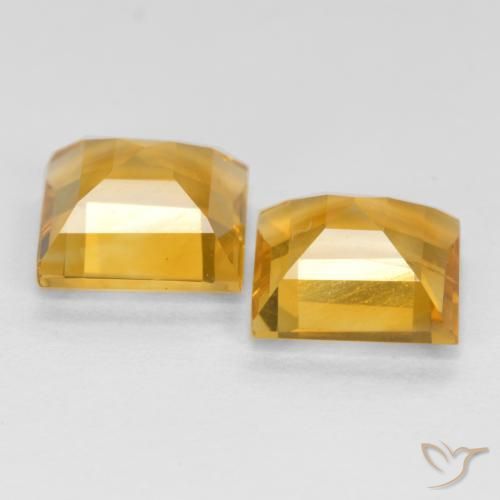 Citrine Gemstones in 7 x 7 mm (calibrated) Size for Sale, Citrine Stones in Deep Golden Orange Color