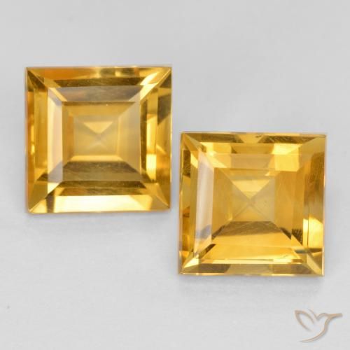 3.28ctw Natural Golden Orange Citrine, Square, VS
