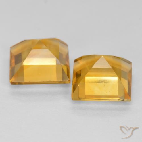Citrine Gemstones in 7 x 7 mm (calibrated) Size for Sale, Citrine Stones in Golden Orange Color
