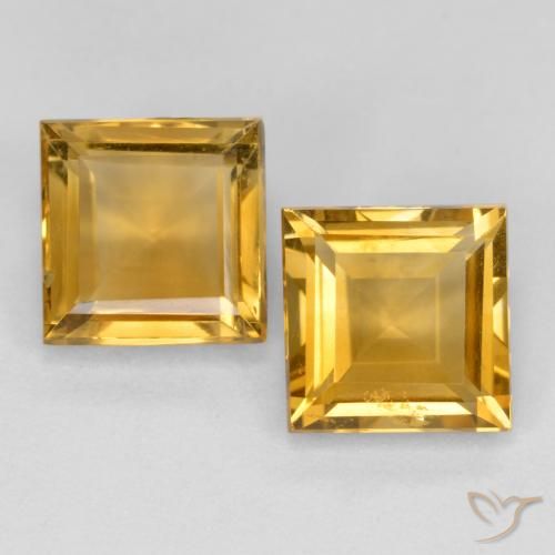 3.16ctw Natural Deep Golden Orange Citrine, Square, VS