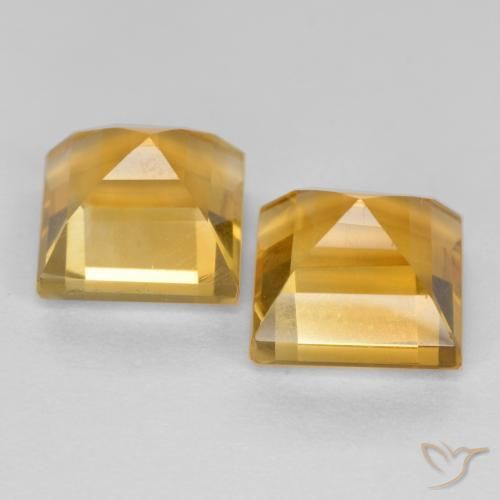 Citrine Gemstones in 7 x 7 mm (calibrated) Size for Sale, Citrine Stones in Golden Orange Color