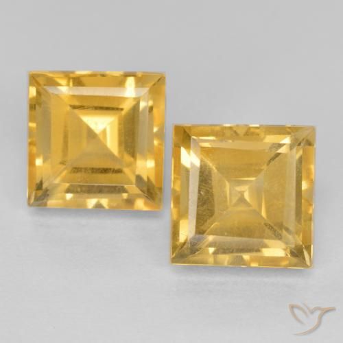 Gold Citrine Gem - 1.8ct Square Facet (ID: 556572)