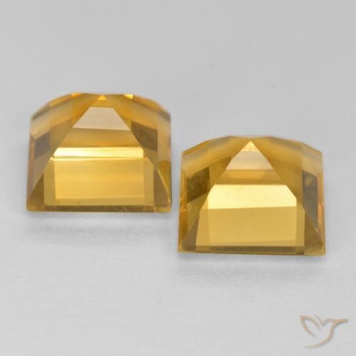 Citrine Gemstones in 7 x 7 mm (calibrated) Size for Sale, Citrine Stones in Deep Golden Orange Color