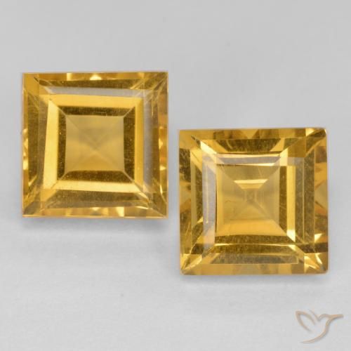 3.88ctw Natural Golden Orange Citrine, Square, VS