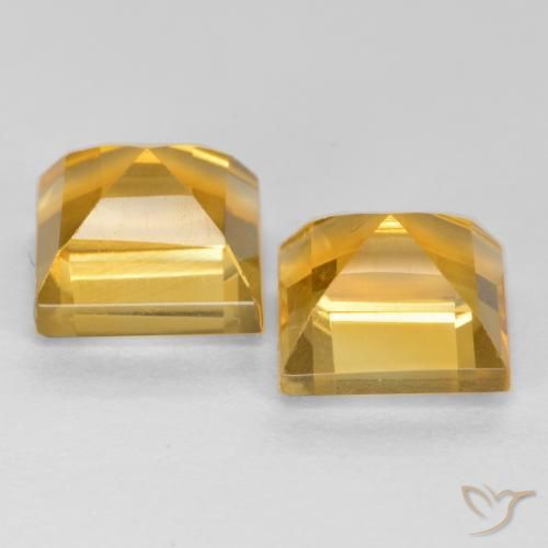 Citrine Gemstones in 7 x 7 mm (calibrated) Size for Sale, Citrine Stones in Golden Orange Color