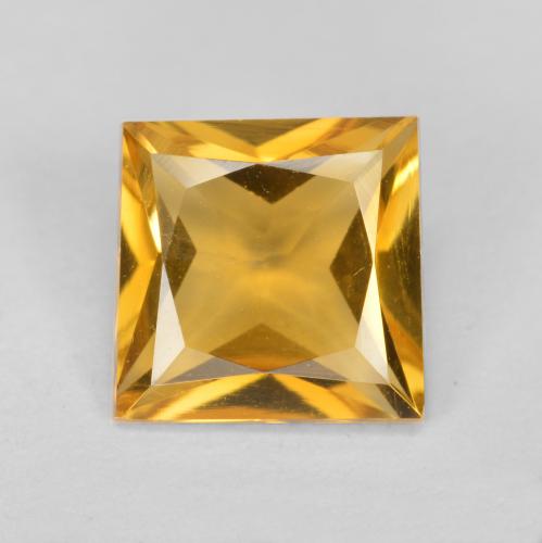 Deep Gold Citrine Gem - 1.2ct Princess-Cut (ID: 556625)