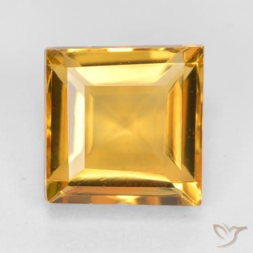 2.00ct Natural Golden Citrine, Square, VVS-VS