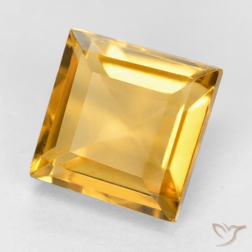 2.00 ct Golden Citrine Stone, Natural Citrine in Square Facet Shape for Sale