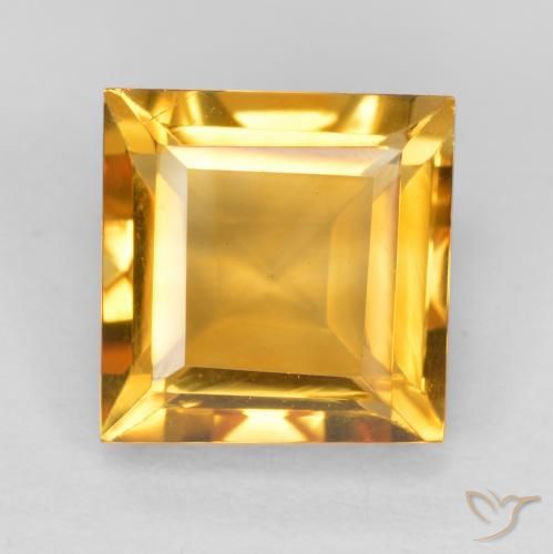 1.87ct Natural Medium-Light Orange-Gold Citrine, Square, VVS-VS