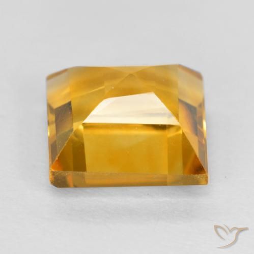 Citrine Gemstone in 7 x 7 mm (calibrated) Size for Sale, Citrine Stone in Medium-Light Orange-Gold Color