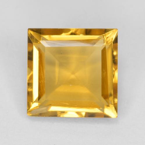 Orange-Gold Цитрин Камень - 1.6ct Фасетный Квадрат (ID: 556631)