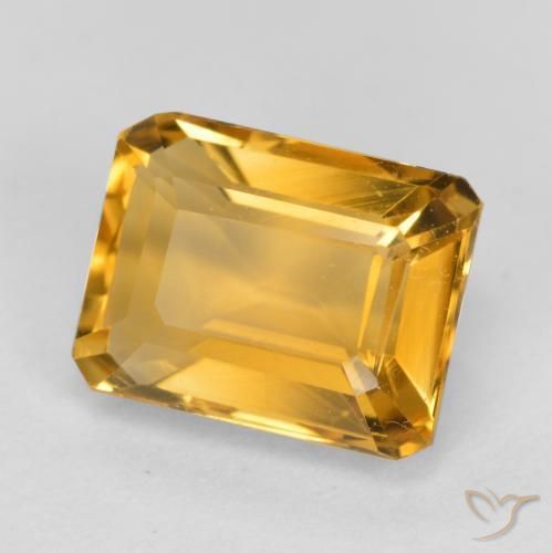 1.63 ct Golden Citrine Stone, Natural Citrine in Octagon Facet Shape for Sale