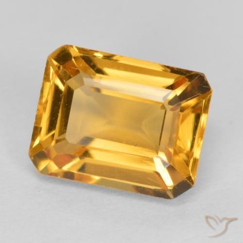 1.66 ct Golden Citrine Stone, Natural Citrine in Octagon Facet Shape for Sale