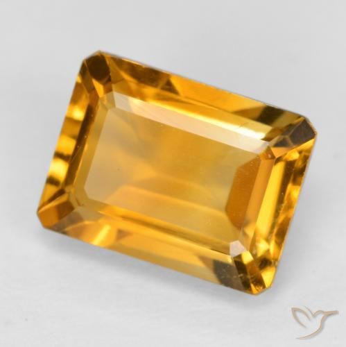 1.67 ct Golden Citrine Stone, Natural Citrine in Octagon Facet Shape for Sale
