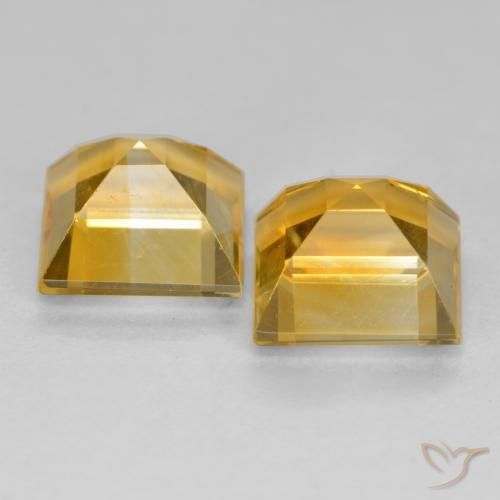 Citrine Gemstones in 7 x 7 mm (calibrated) Size for Sale, Citrine Stones in Orange-Gold Color