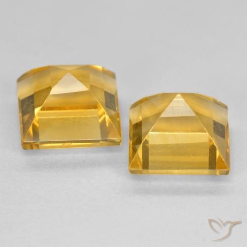 Citrine Gemstones in 7 x 7 mm (calibrated) Size for Sale, Citrine Stones in Golden Color