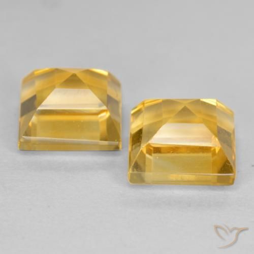 Citrine Gemstones in 7 x 7 mm (calibrated) Size for Sale, Citrine Stones in Golden Color
