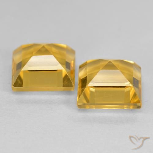 Citrine Gemstones in 7 x 7 mm (calibrated) Size for Sale, Citrine Stones in Golden Color
