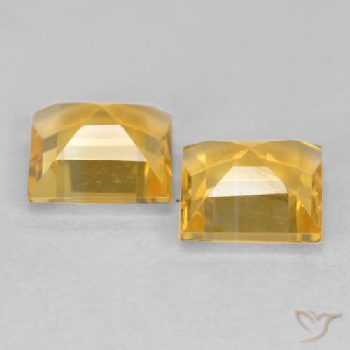 Citrine Gemstones in 7 x 7 mm (calibrated) Size for Sale, Citrine Stones in Medium Golden Color