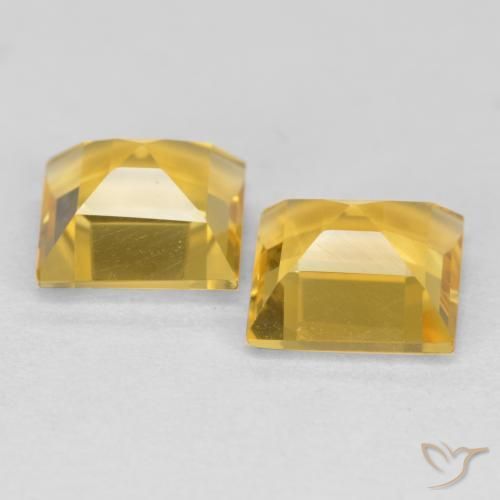 Citrine Gemstones in 7 x 7 mm (calibrated) Size for Sale, Citrine Stones in Golden Orange Color