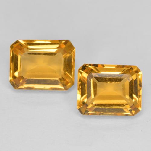 Deep Golden Orange Citrine Gem - 1.7ct Octagon Step Cut (ID: 556846)