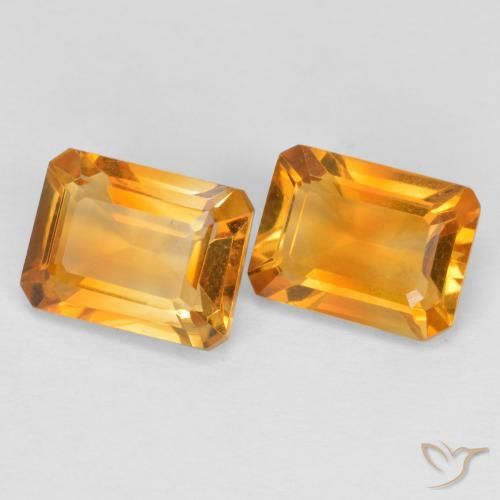 2.88 ctw Golden Citrine Stones, Natural Citrine in Octagon Step Cut Shape for Sale