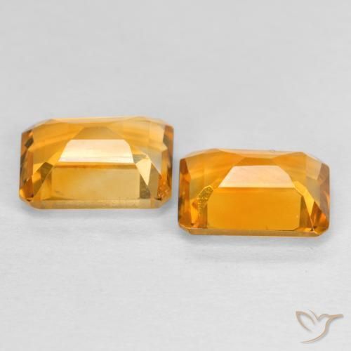 Citrine Gemstones in 8 x 6 mm (calibrated) Size for Sale, Citrine Stones in Gold Color