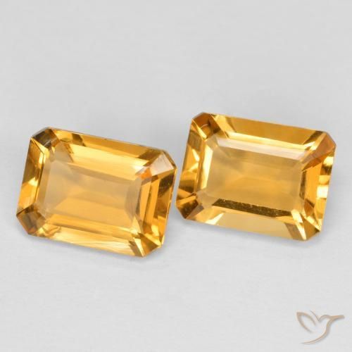 2.54 ctw Golden Citrine Stones, Natural Citrine in Octagon Step Cut Shape for Sale