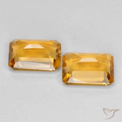 Citrine Gemstones in 8 x 6 mm (calibrated) Size for Sale, Citrine Stones in Dark Golden Color