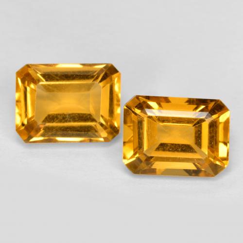 3.02 ctw Golden Citrine Gemstones, Citrine Gems in Octagon Step Cut Shape for Sale.