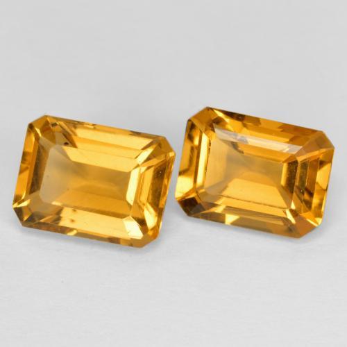 3.02 ctw Golden Citrine Stones, Natural Citrine in Octagon Step Cut Shape for Sale