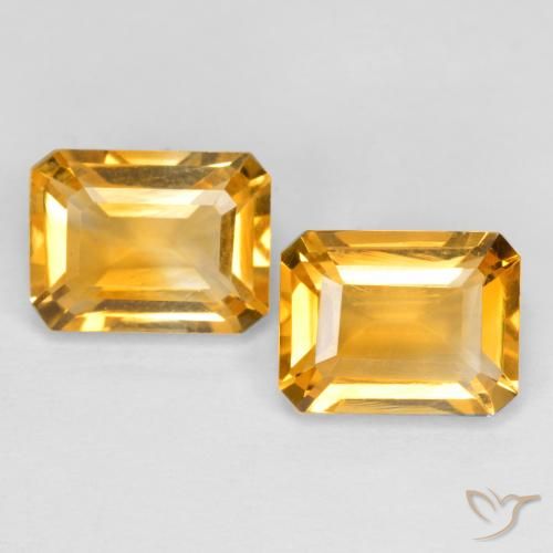 3.09ctw Natural Deep Golden Orange Citrine, Emerald Cut, VVS-VS