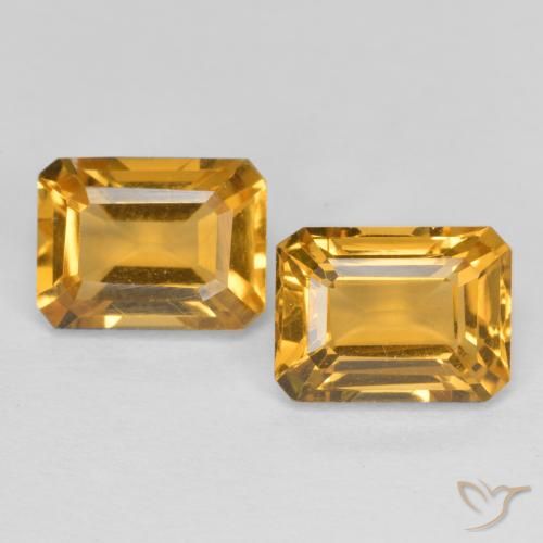 2.97ctw Natural Deep Golden Orange Citrine, Emerald Cut, VVS-VS