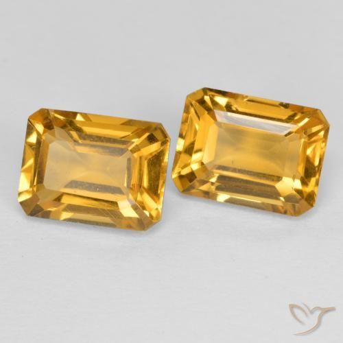 2.97 ctw Golden Citrine Stones, Natural Citrine in Octagon Step Cut Shape for Sale