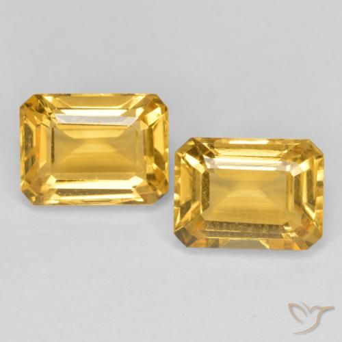 3.25ctw Natural Medium Golden Citrine, Emerald Cut, VVS-VS