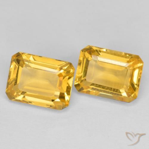 3.25 ctw Golden Citrine Stones, Natural Citrine in Octagon Step Cut Shape for Sale