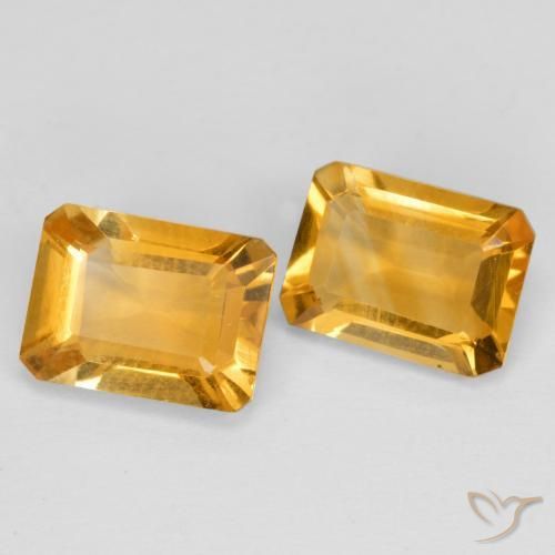 2.58 ctw Golden Citrine Stones, Natural Citrine in Octagon Step Cut Shape for Sale