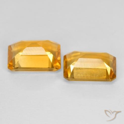 Citrine Gemstones in 8 x 6 mm (calibrated) Size for Sale, Citrine Stones in Dark Orange-Gold Color