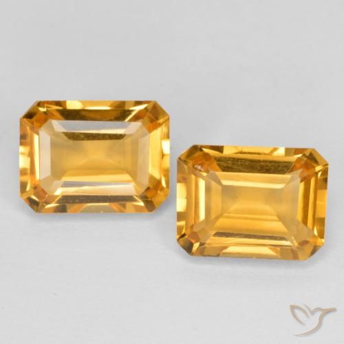 3.04 ct Yellow Citrine, 8.2 x 6 mm Octagon Cut From Brazil, Photo A