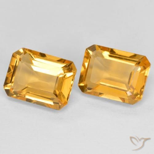 3.04 ctw Golden Citrine Stones, Natural Citrine in Octagon Step Cut Shape for Sale