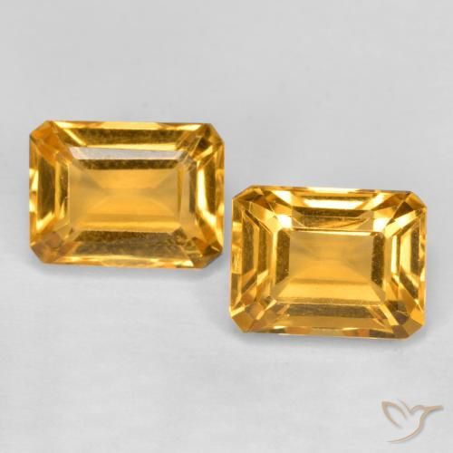 3.37ctw Natural Deep Golden Orange Citrine, Emerald Cut, VVS-VS