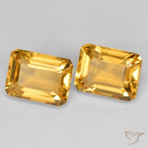 3.37 ctw Golden Citrine Stones, Natural Citrine in Octagon Step Cut Shape for Sale