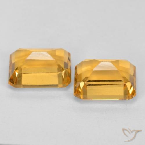 Citrine Gemstones in 8 x 6 mm (calibrated) Size for Sale, Citrine Stones in Deep Golden Orange Color