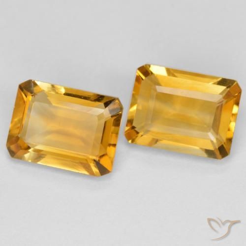 2.80 ctw Golden Citrine Stones, Natural Citrine in Octagon Step Cut Shape for Sale