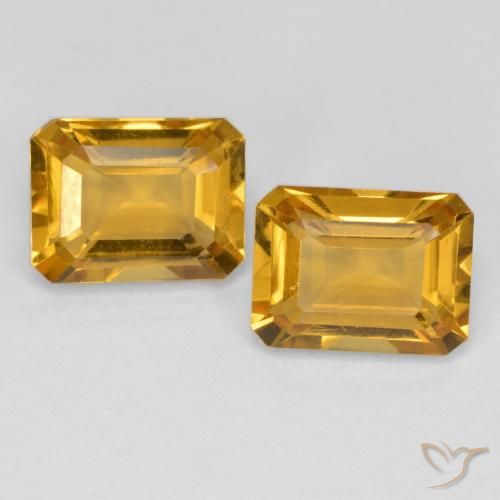 2.85ctw Natural Deep Golden Orange Citrine, Emerald Cut, VVS-VS