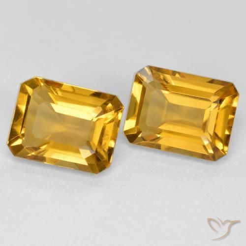 2.85 ctw Golden Citrine Stones, Natural Citrine in Octagon Step Cut Shape for Sale