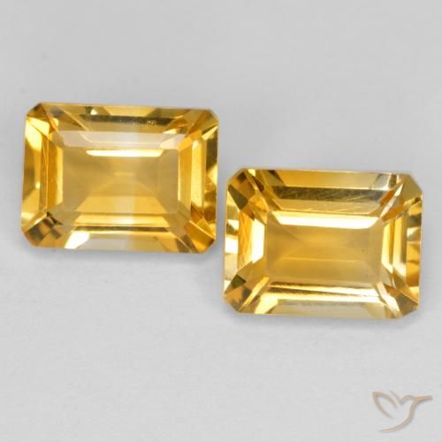 3.11ctw Natural Deep Golden Orange Citrine, Emerald Cut, VVS-VS
