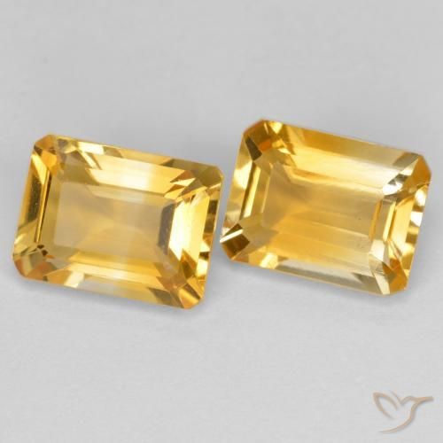 3.11 ctw Golden Citrine Stones, Natural Citrine in Octagon Step Cut Shape for Sale
