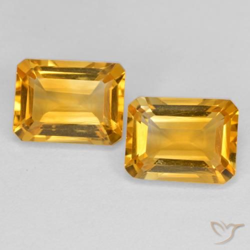 3.08 ctw Golden Citrine Gemstones, Citrine Gems in Octagon Step Cut Shape for Sale.