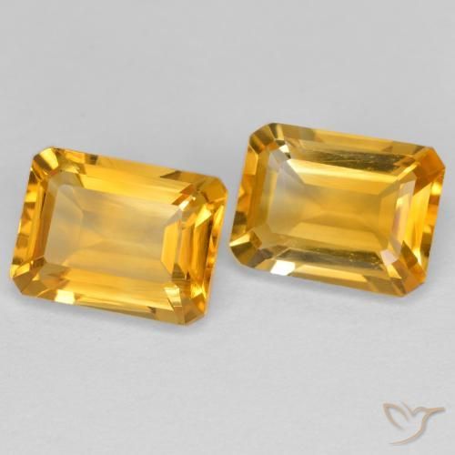 3.08 ctw Golden Citrine Stones, Natural Citrine in Octagon Step Cut Shape for Sale